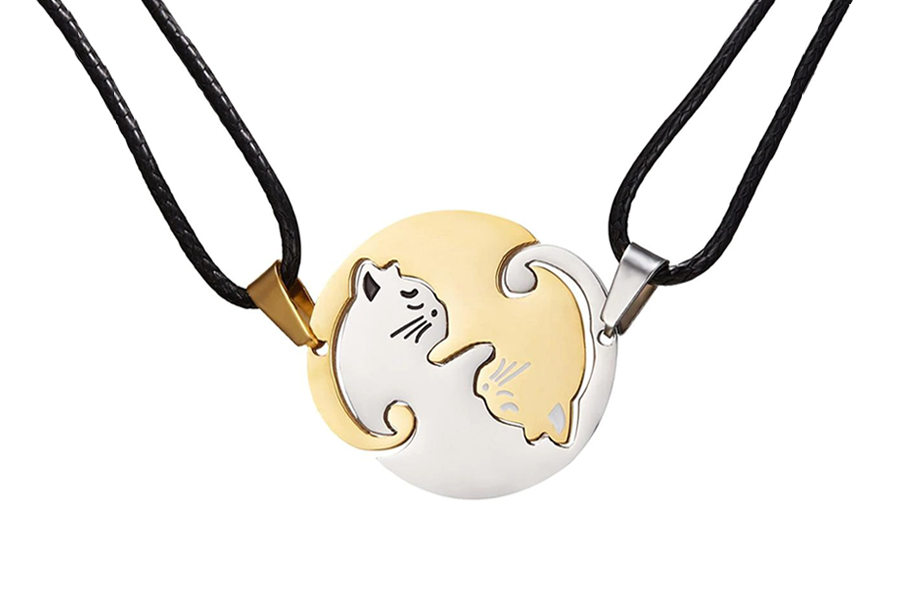 Yin Yang Cat Necklace Set